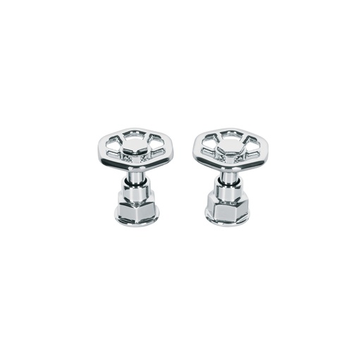 [46869] Juego de 2 manerales para mezcladora, volante, cromo, Tubig TBMM-61