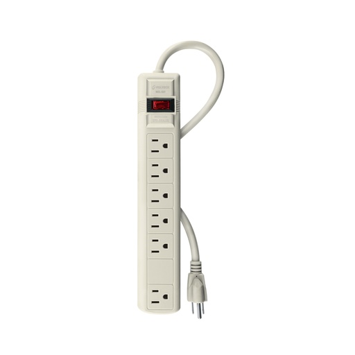 [47183] Multicontacto 14 AWG 6 entradas supresor de picos 270 joules MUL-627