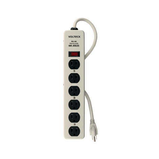 [47185] Multicontacto 14 AWG 6 entradas supresor de picos 600 joules MUL-660