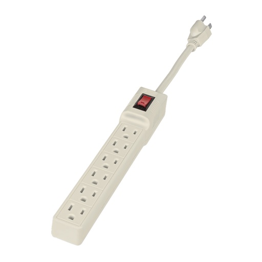 [47188] Multicontacto 16 AWG doméstico 6 entradas, Volteck MUL-6E