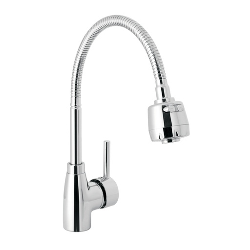 [47386] Monomando para fregadero con cuello flexible, cromo, Tubig TBF-87