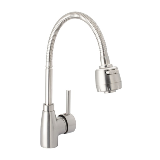 [47387] Monomando para fregadero con cuello flexible, satín, Tubig TBF-87N