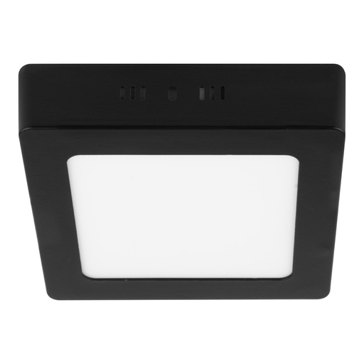 [47415] Luminario LED tipo plafón 6 W, cuadrado, luz de día, negro PLA-230L