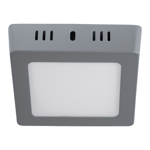 [47446] Luminario LED tipo plafón 6 W, cuadrado, luz de día, gris PLA-218L