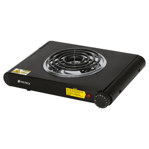 [47556] Parrilla eléctrica 1 quemador espiral, negra, VOLTECK PAEL-1CN