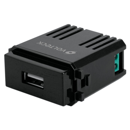 [47603] Módulo USB, línea Italiana, color negro, Volteck CUSB-IN