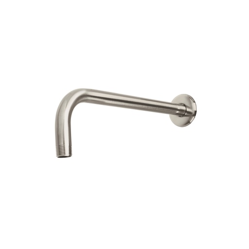 [47648] Brazo recto con chapetón para regadera, 30 cm, satín, Foset BCH-600N