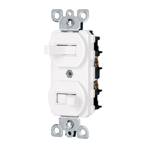 [47729] Interruptor dúplex de palanca, Standard, blanco, Volteck APDO-SB