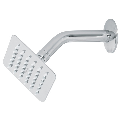 [47734] Regadera cuadrada 4', acero inox, con brazo, cromo, Túbig R-413