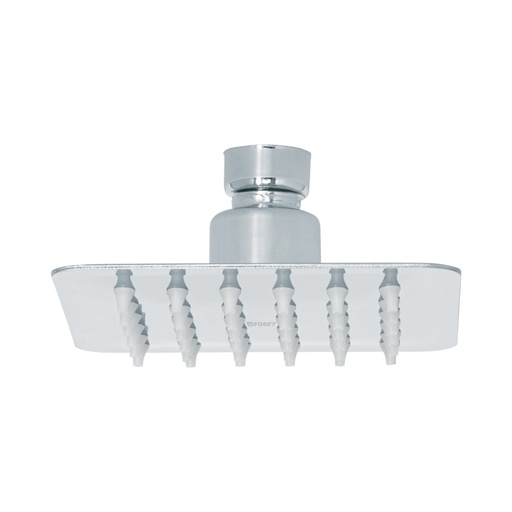 [47735] Regadera cuadrada 4', acero inox, sin brazo, cromo, Túbig R-413S