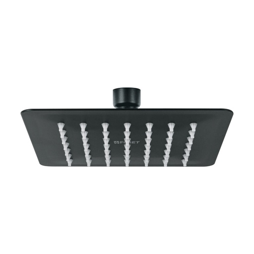 [47749] Regadera cuadrada 6', acero inox, sin brazo, negro, Túbig R-414SM