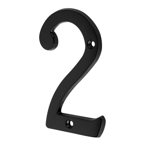 [47855] Número 2 de latón sólido 4', negro,  HERMEX NUCH-2N