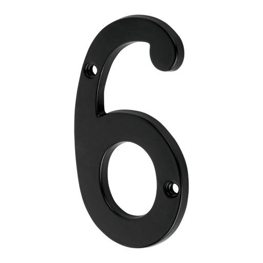 [47859] Número 6 de latón sólido 4', negro,  HERMEX NUCH-6N