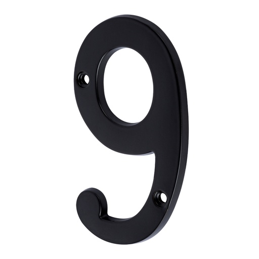 [47862] Número 9 de latón sólido 4', negro,  HERMEX NUCH-9N