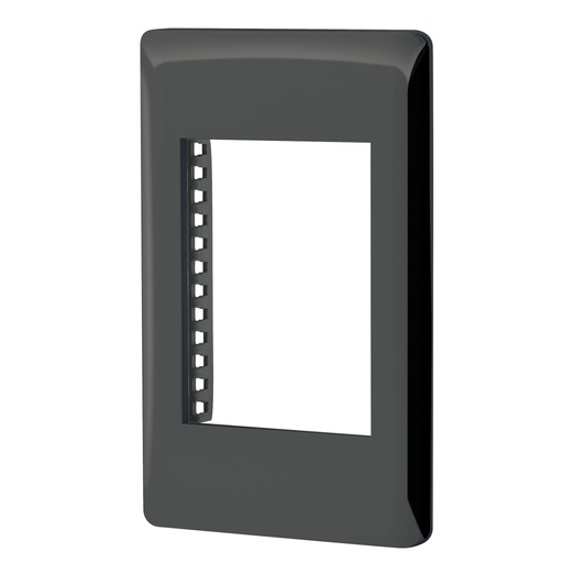 [47872] Placa negra de 1 ventana 3 módulos, línea Lisboa, Volteck PPTR-LN