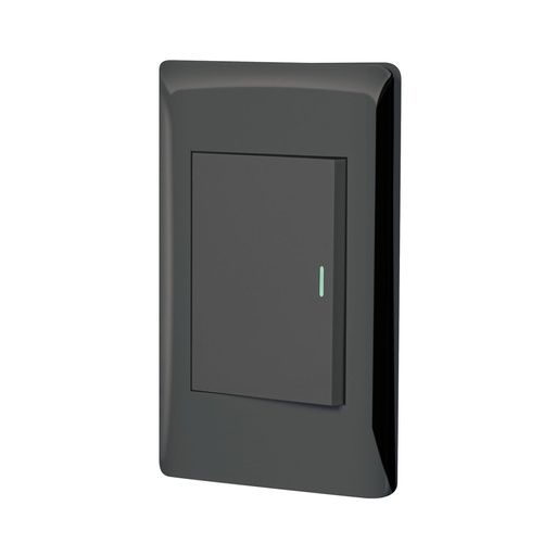 [47895] Placa armada negra 1 interruptor 3 módulos, Lisboa, Volteck PA-APSE3-LN