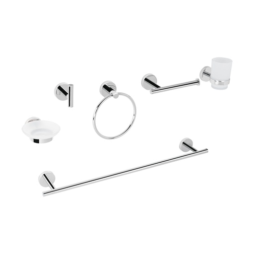 [47973] Juego de 6 accesorios para baño acabado cromo, Foset Tubig TBA-7000