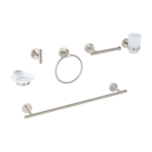 [47974] Juego de 6 accesorios para baño acabado satín, Foset Tubig TBA-7000N