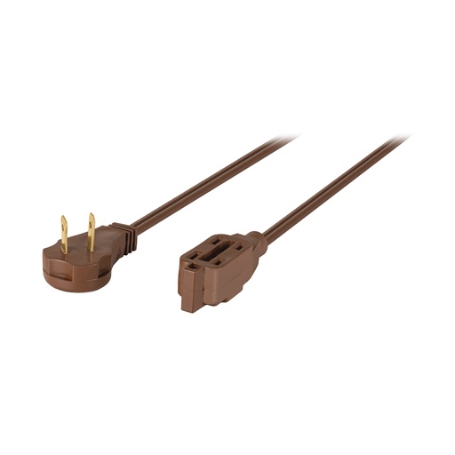 [48037] Extensión eléctrica doméstica 10 m clavija plana, café ED-10C