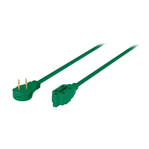[48038] Extensión eléctrica doméstica 10 m clavija plana, verde ED-10V