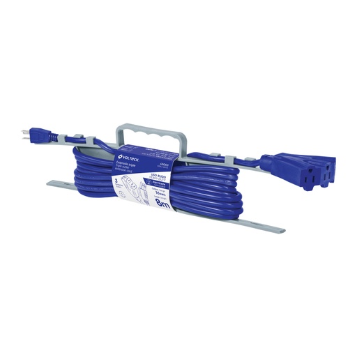 [48063] Extensión triple uso rudo 8 m tipo abanico 3x16 AWG, Volteck ERA3-8X16