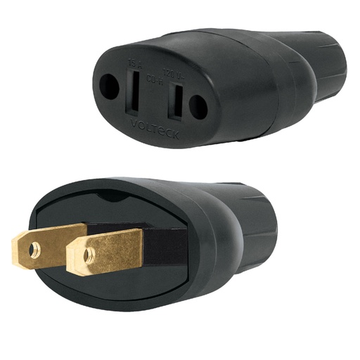 [48074] Clavija y contacto de hule, bolsa con 2 pzas, Volteck CL-COH