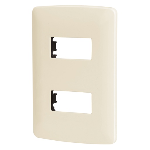 [48089] Placa 2 módulos de ABS, línea Italiana, color marfil PPDO-I