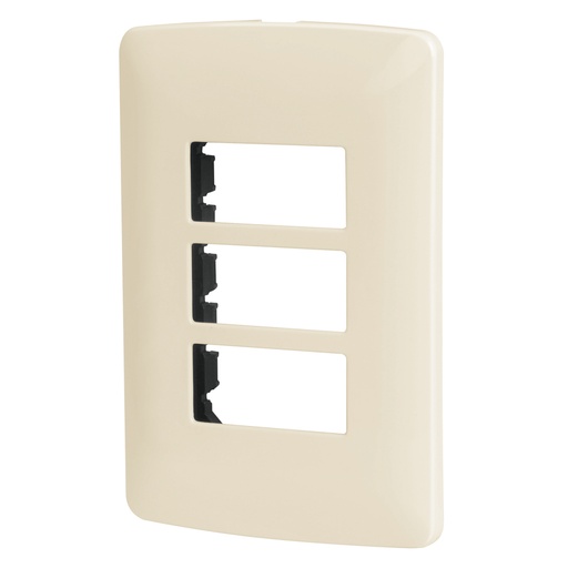 [48090] Placa 3 módulos de ABS, línea Italiana, color marfil PPTR-I