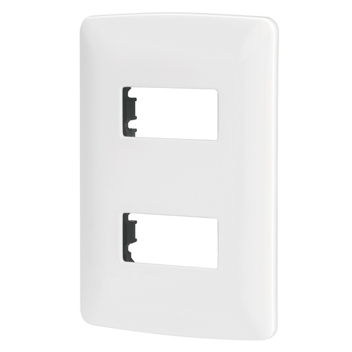 [48133] Placa 2 módulos de ABS, línea Italiana, color blanco PPDO-IB