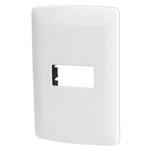 [48134] Placa 1 módulo de ABS, línea Italiana, color blanco, Volteck PPSE-IB