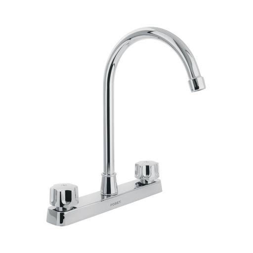 [48193] Mezcladora 8' fregadero, ABS, cuello curvo, hexagonal, BASIC FP-320