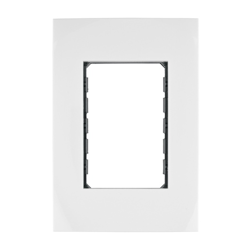 [48305] Placa 3 módulos de ABS, línea Oslo, color blanco, Volteck PPTR-OB