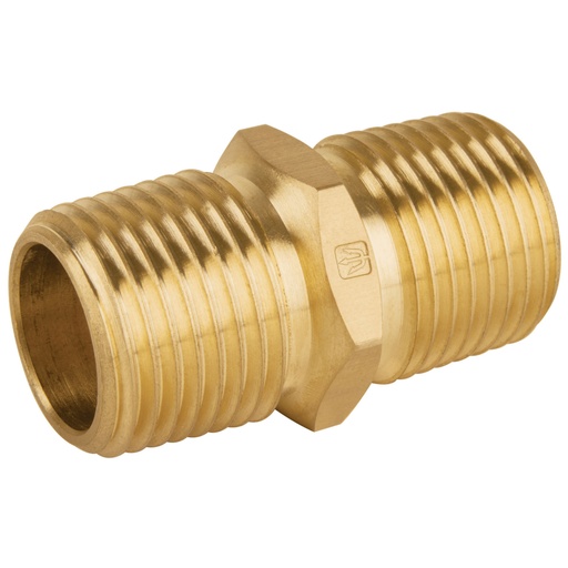 [48499] Niple unión NPT de latón, 1/2' con tuerca hexagonal, Foset CLG-666