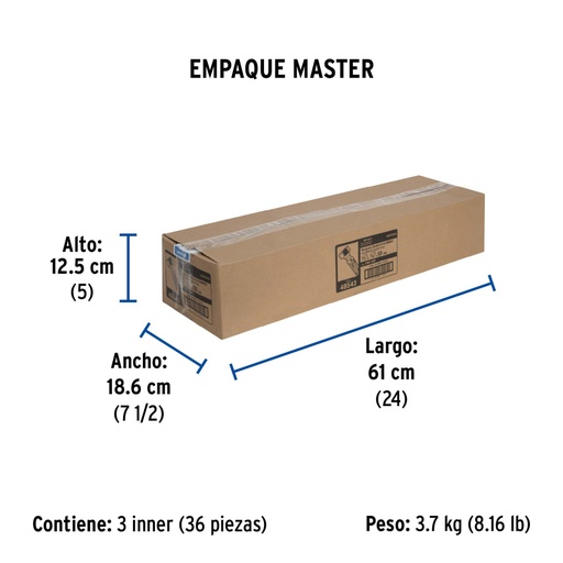 [48543] Manguera p/WC, aluminio, 1/2' x 7/8', 50 cm, Basic FWC-50P