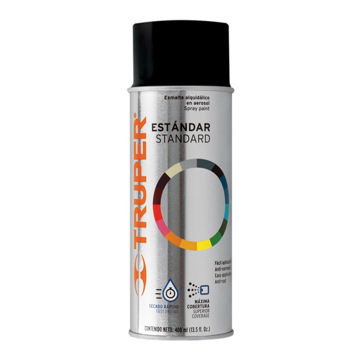[102807] Pintura en aerosol, negro brillante, bote tradicional, 400ml PA-NB-2