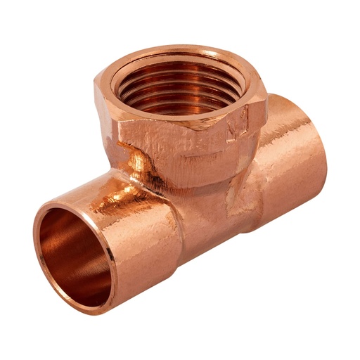 [48885] Tee de cobre rosca interior central 1/2', FOSET CC-701