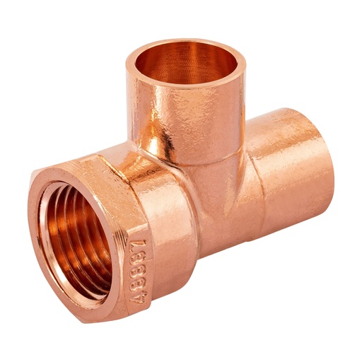 [48887] Tee de cobre rosca interior lateral 1/2', FOSET CC-711