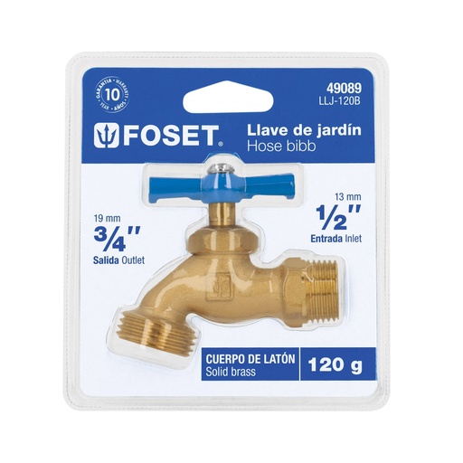[49089] Llave para manguera, latón, 120g, 1/2', blíster, FOSET LLJ-120B