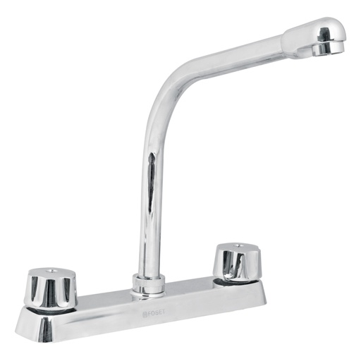 [49190] Mezcladora 8' fregadero cromo, cuello cobra,hexagonal, BASIC F-319