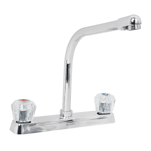 [49192] Mezcladora 8' fregadero cromo, cuello cobra, acrílico, BASIC F-319A