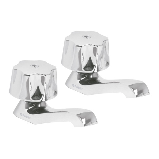 [49234] Juego 2 llaves individuales para lavabo, manerales metálicos M-242