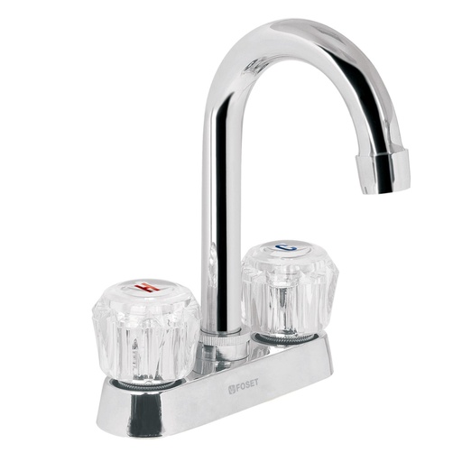 [49277] Mezcladora 4' para lavabo, cuello bar, manerales de acrílico M-060A