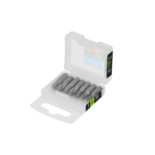 [100503] Estuche con 7 puntas de cruz combinadas largo 1', Expert PUN-7PH1