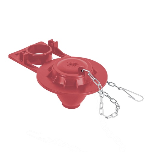 [49362] Sapo 2' para WC, silicona, rojo, cadena inox, Foset SA-007