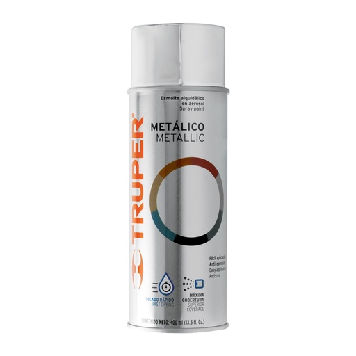 [102842] Pintura en aerosol, cromo metálico, bote tradicional, 400 ml PAM-CR-2