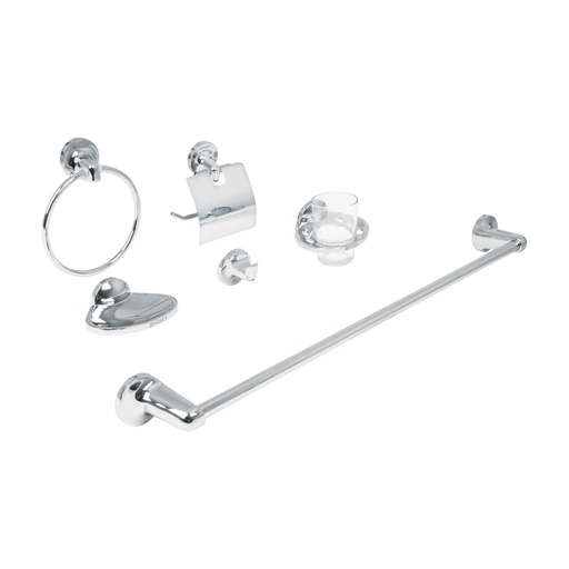 [49395] Juego de 6 accesorios para baño metálicos, Foset Aqua AQA-4000