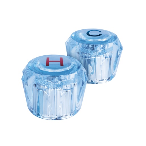 [49456] Juego 2 manerales acrílico azul p/lavabo y fregadero, Basic MM-200Z