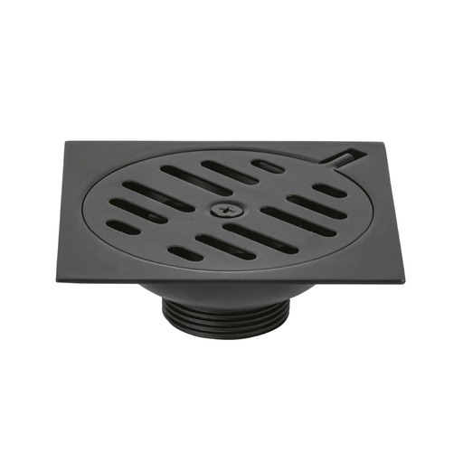 [49538] Resumidero cuadrado 4'x4', metálico, negro, Foset Basic RS-601M