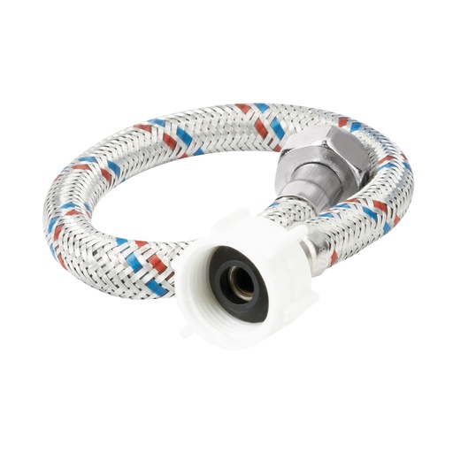 [49592] Manguera p/WC, aluminio, 1/2'x7/8', 35cm, plást/metal, Basic FWC-P35P