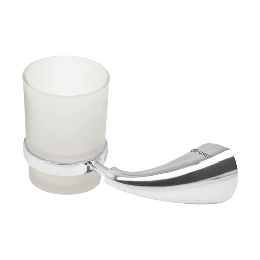 [49632] Portavaso cepillero metálico con vaso de vidrio, Foset Aero AEA-71